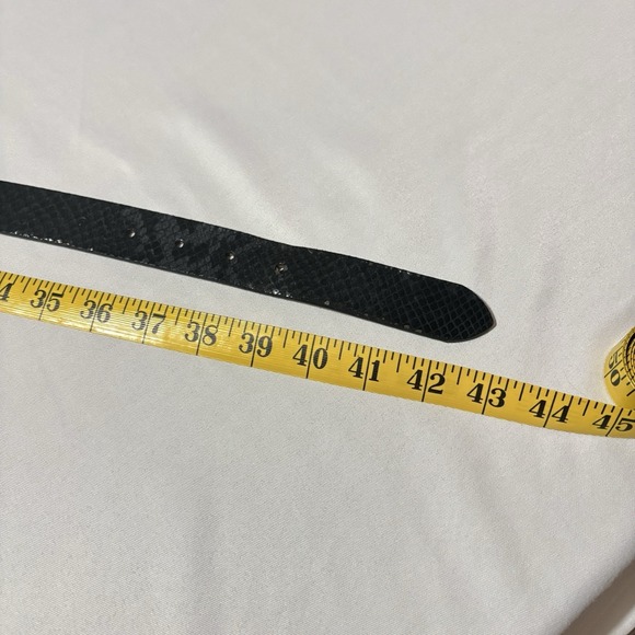 Caroll Calfskin  Embossed Python Effect Genuine Leather Belt Black Made In Italy - Picture 10 of 10